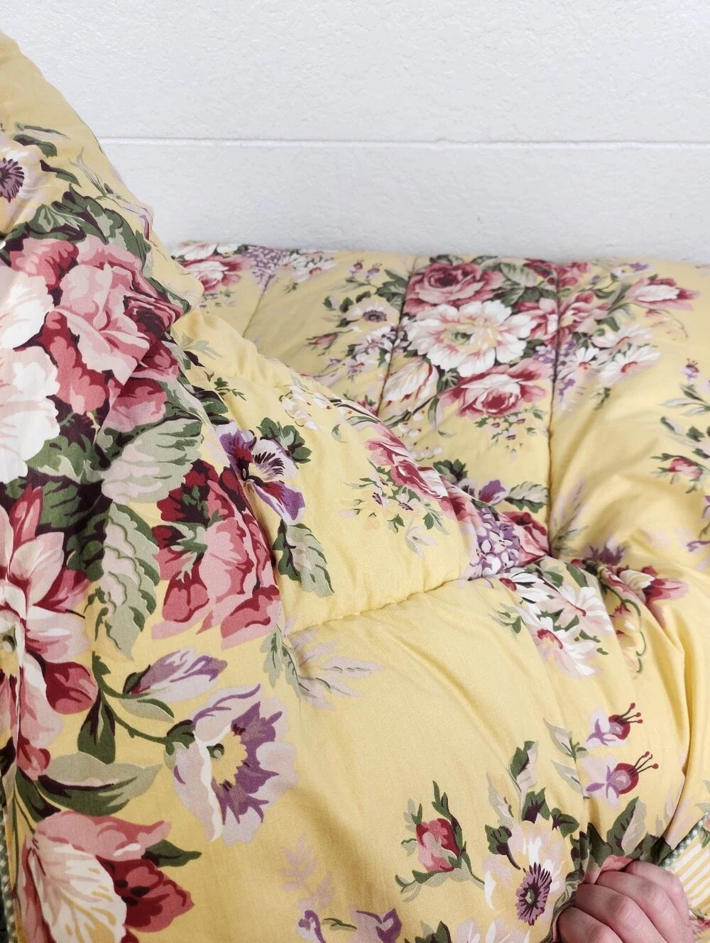 RALPH LAUREN Sophie Brooke TWIN Comforter Floral Yellow Reversible Cottagecore